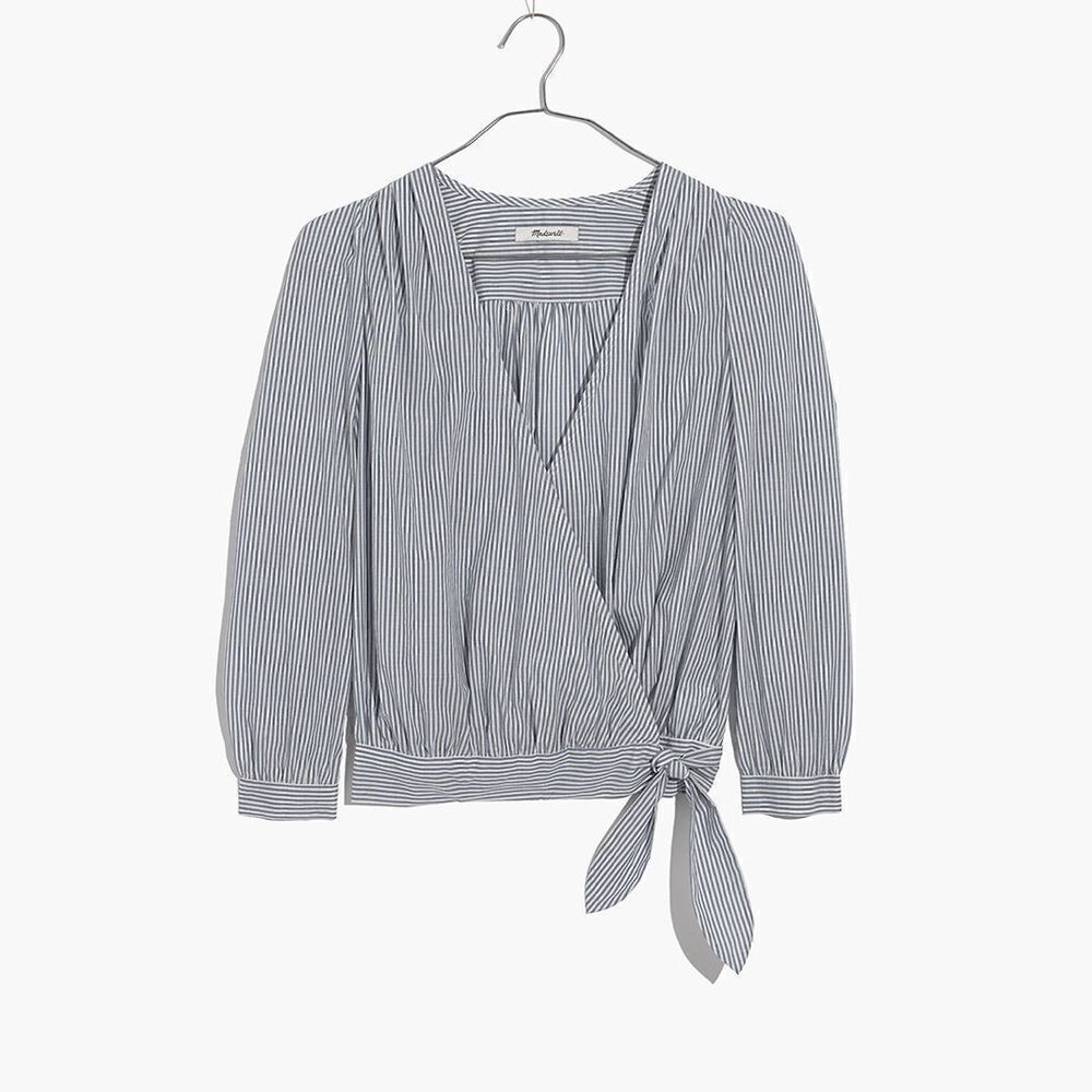 Madewell | Wrap Top in Indigo Stripe | S
